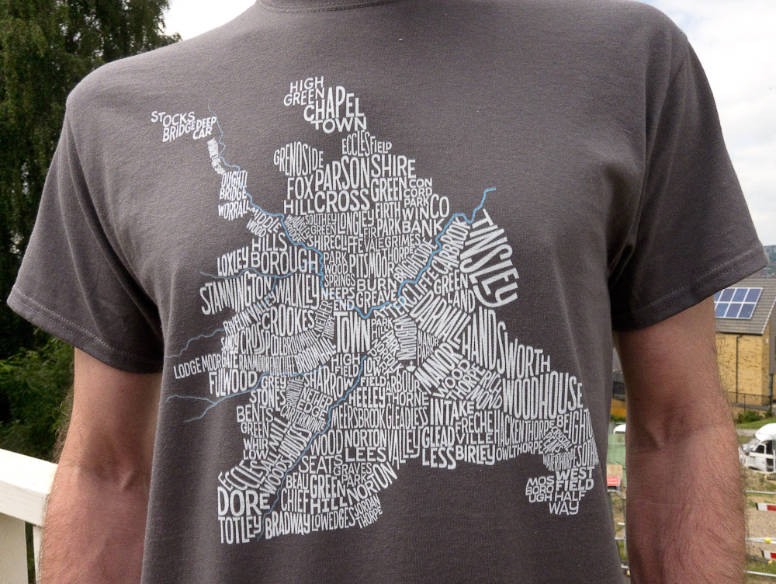 Sheffield word map T-shirt